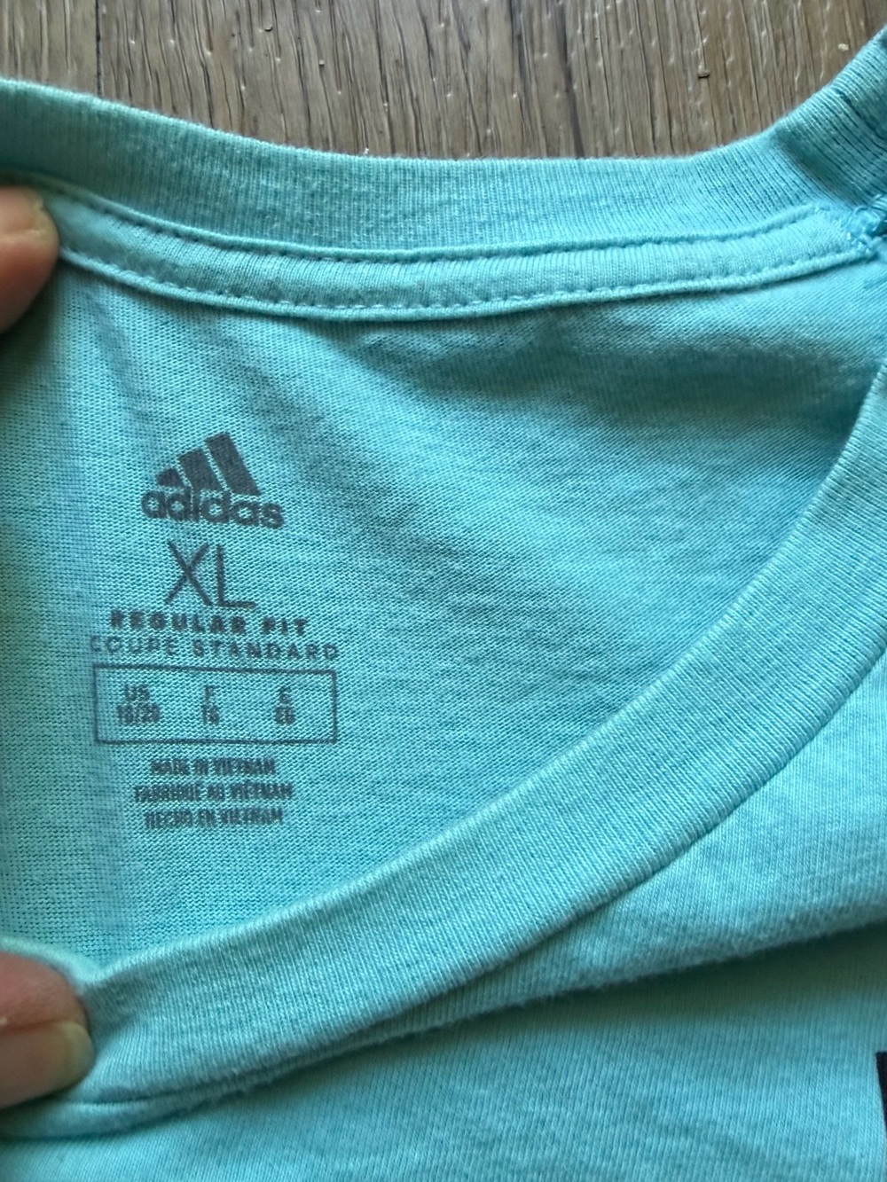 adidas Long-Sleeve Crew Tops in White and Aqua Mint - Kids - Picture 3 of 4
